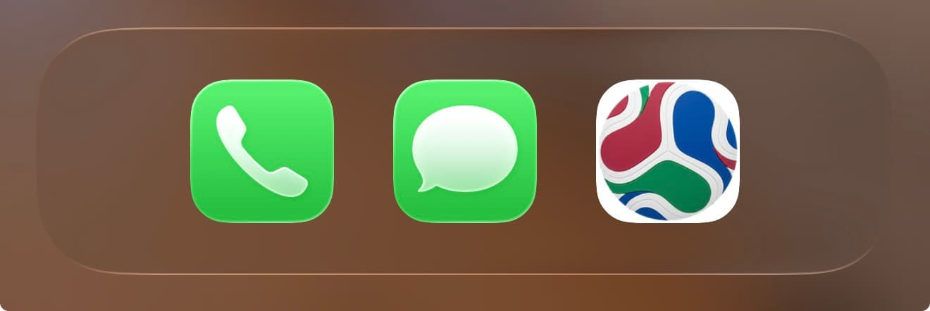 Example home screen with the FIFA 2026 app icon